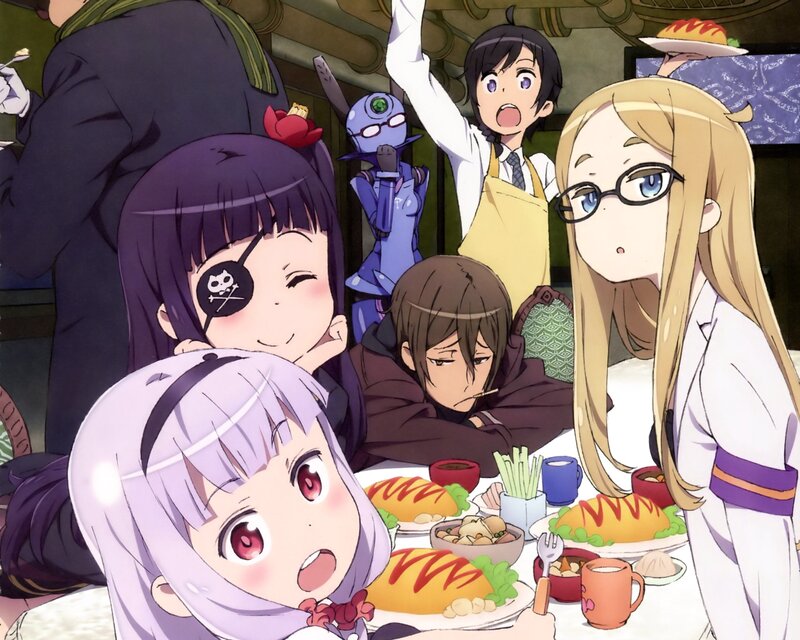 Anime Characters at Dinner — Purple