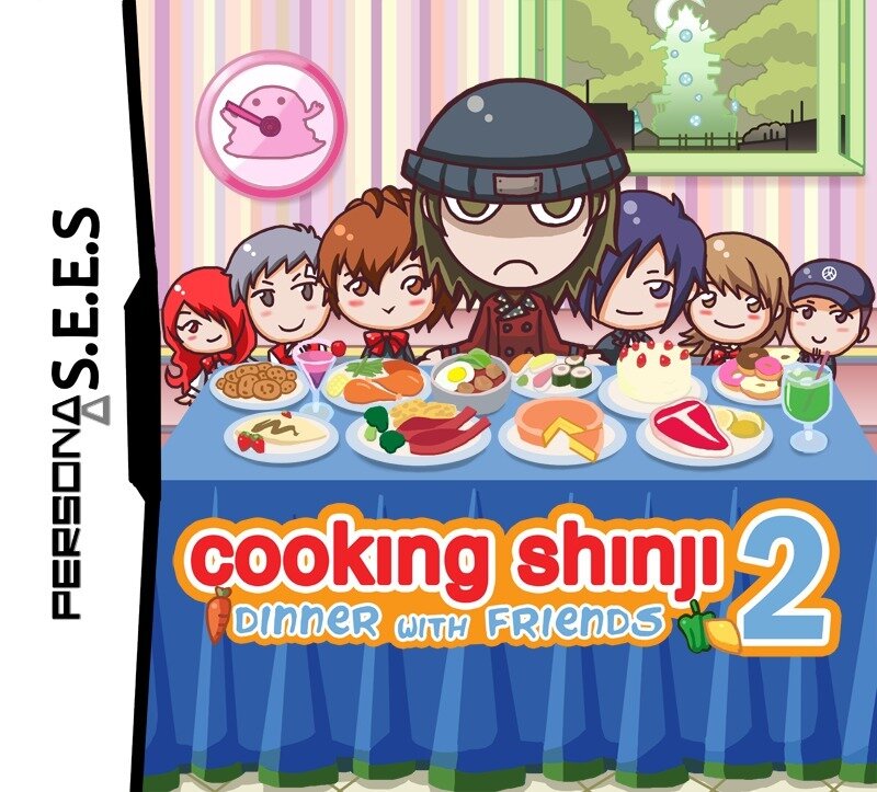 Anime Characters at Dinner Table — Blue