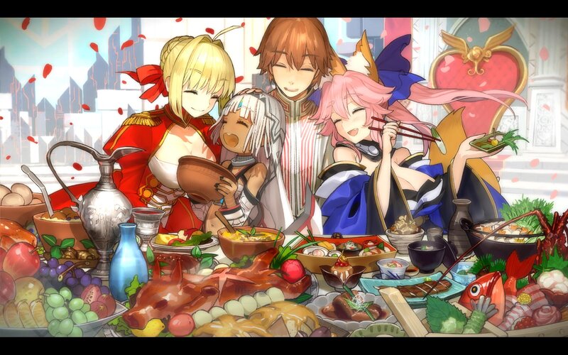 Anime Characters at Feast — Red