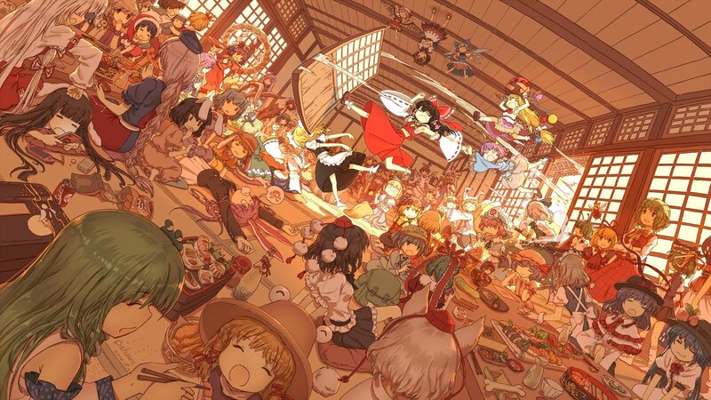 Anime Characters at Feast