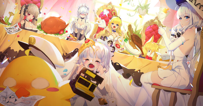 Anime Characters at Feast — Yellow