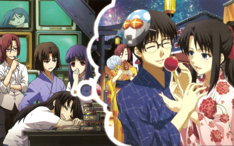 Anime characters at festival