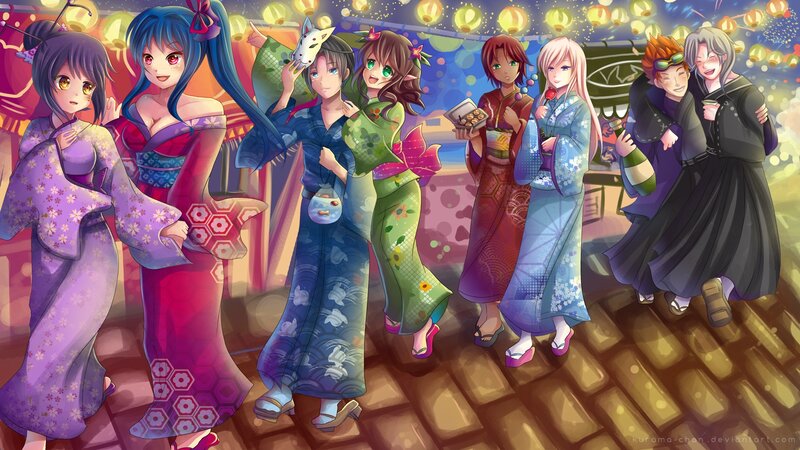 anime characters at festival