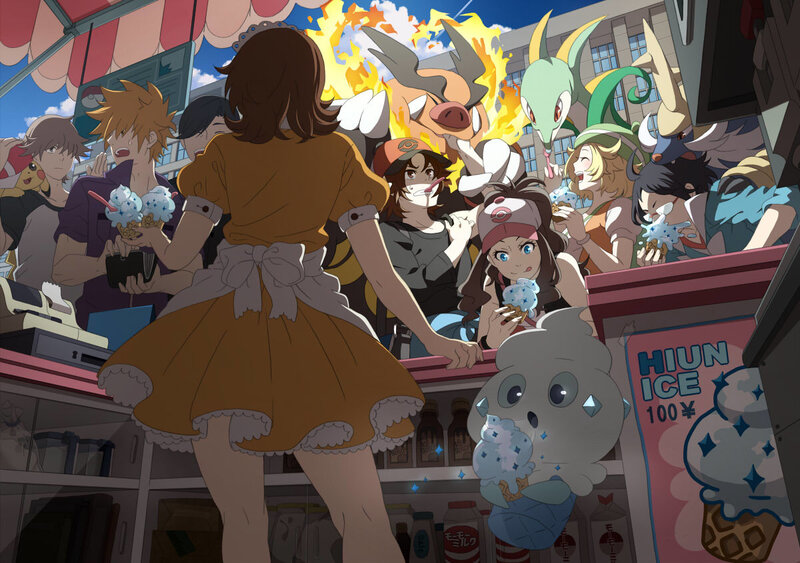 Anime Characters at Ice Cream Stand