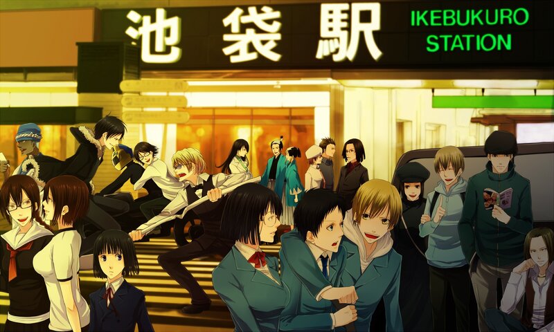Anime characters at Ikebukuro Station