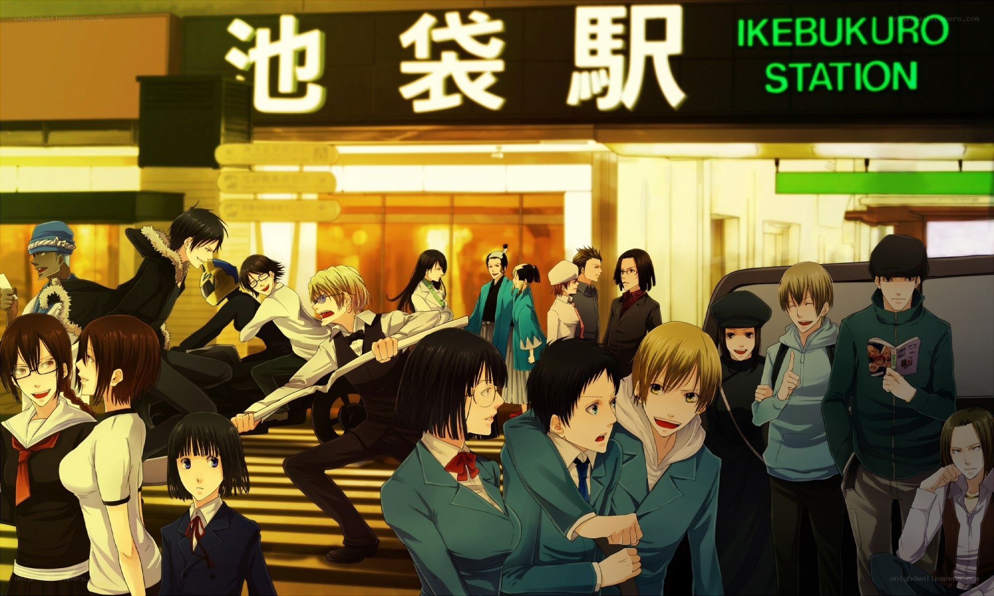 Anime characters at Ikebukuro Station