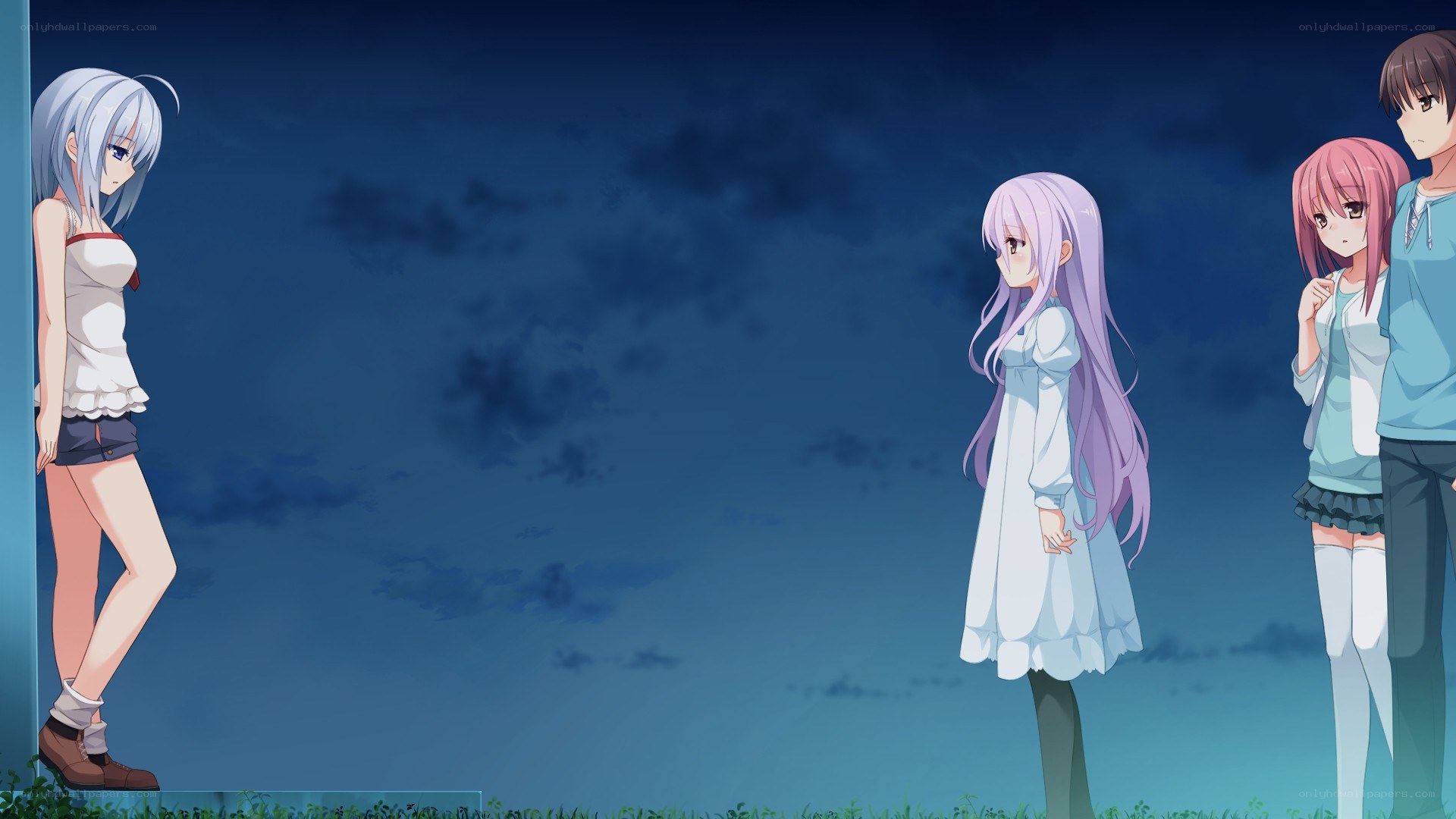 anime characters at night