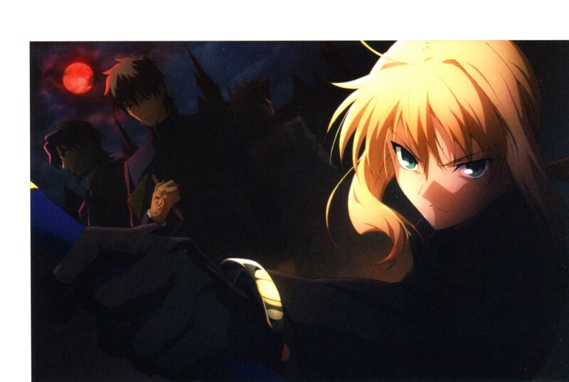 Anime characters at night