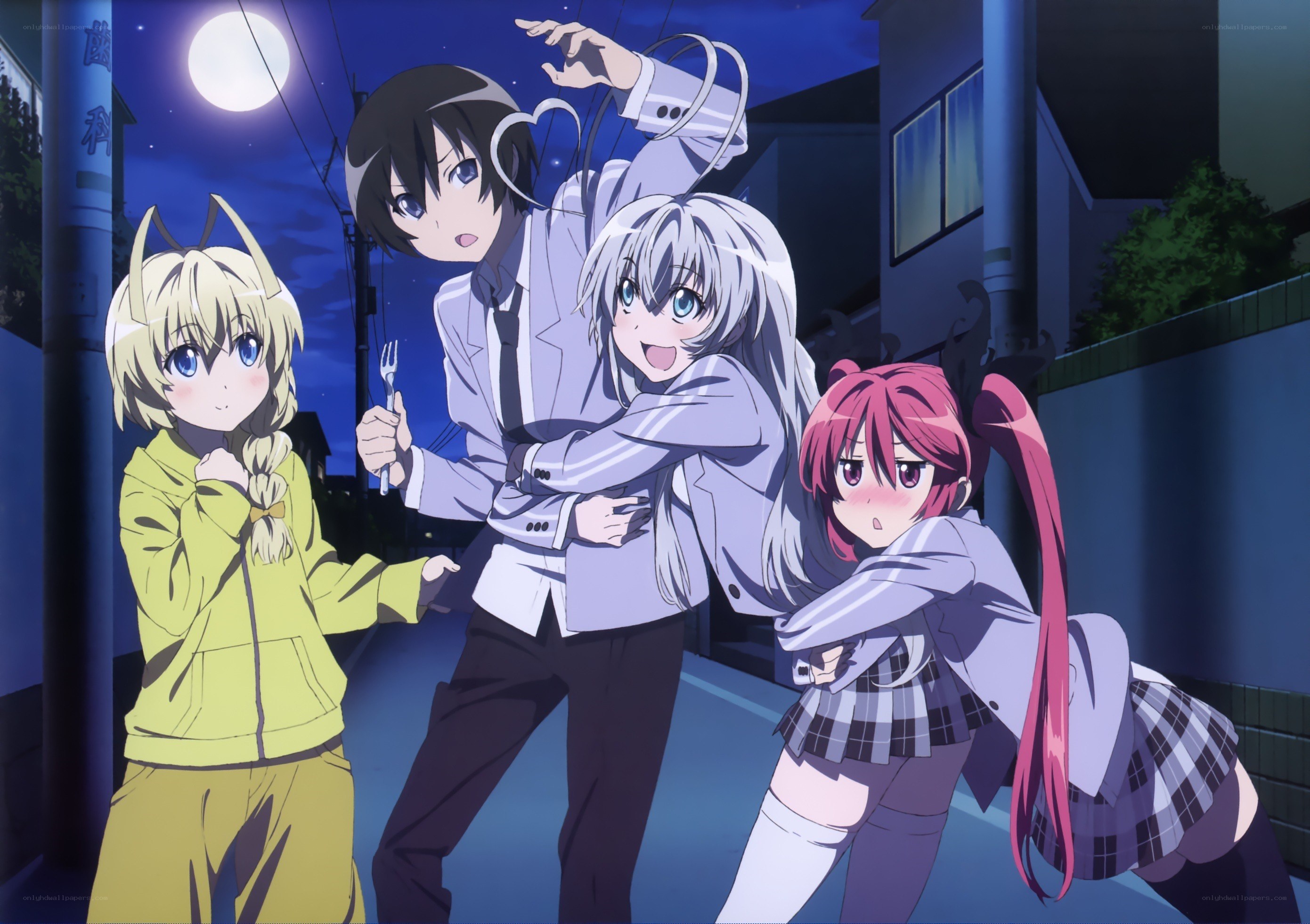 anime characters at night