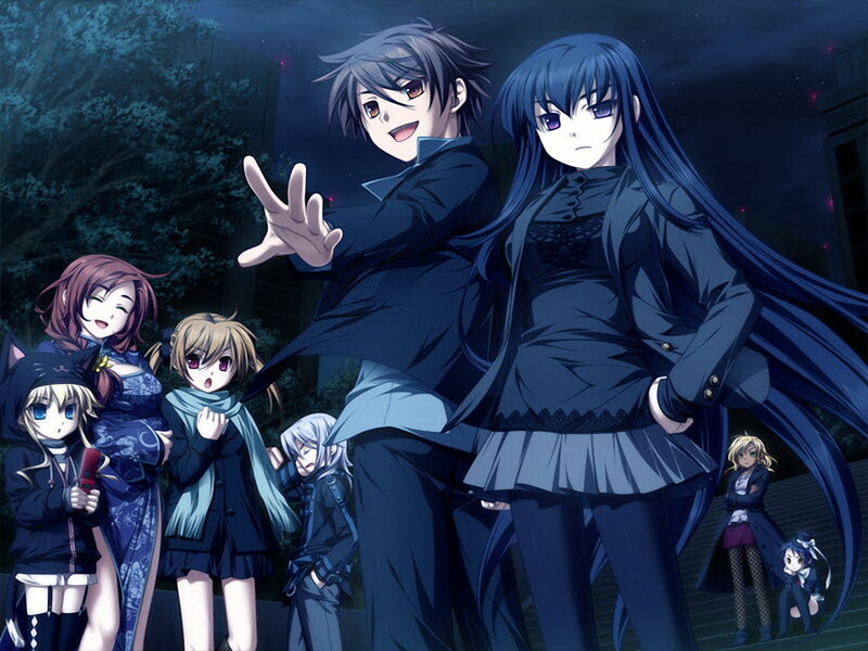 Anime Characters at Night — Blue, Dramatic