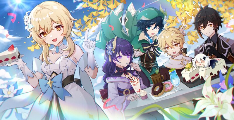 Anime Characters at Picnic — Blue