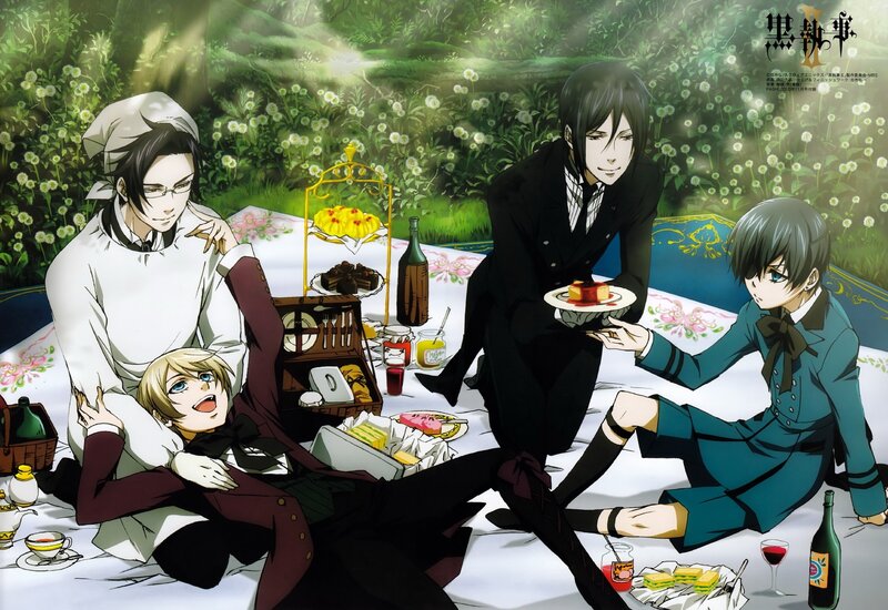 Anime Characters at Picnic — Green, Peaceful, Afternoon