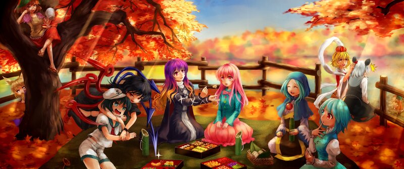 Anime Characters at Picnic — Orange