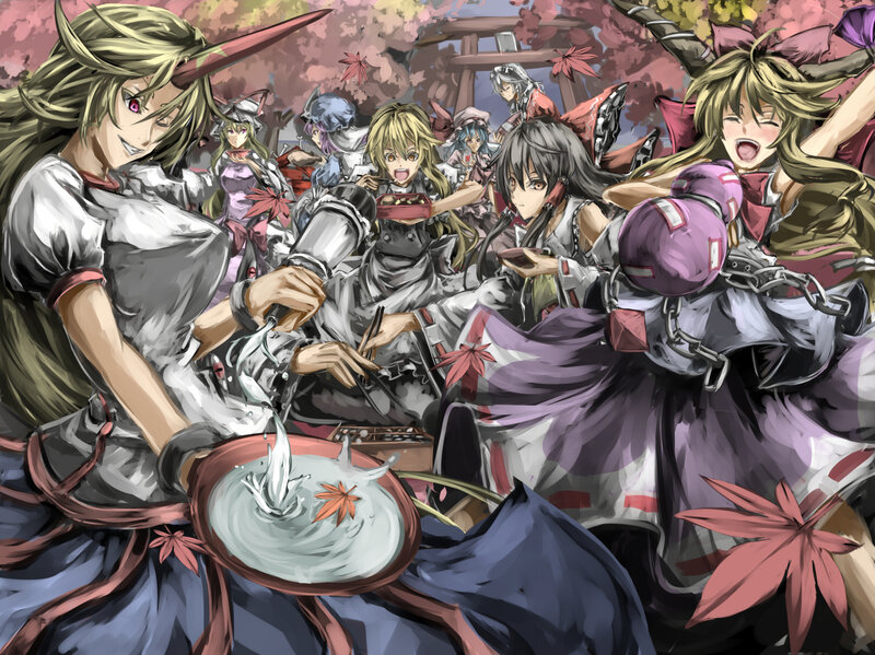 Anime Characters at Picnic — Purple