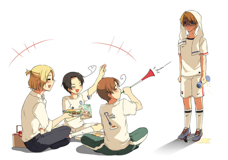 Anime Characters at Picnic — White