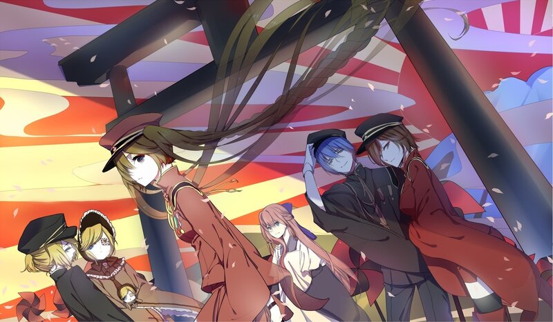 Anime Characters at Shrine — Red