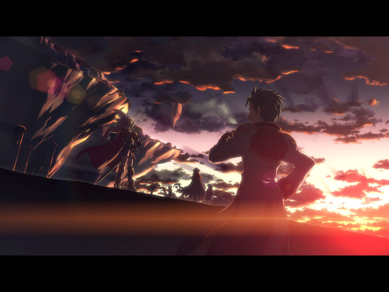 Anime Characters at Sunset — Orange