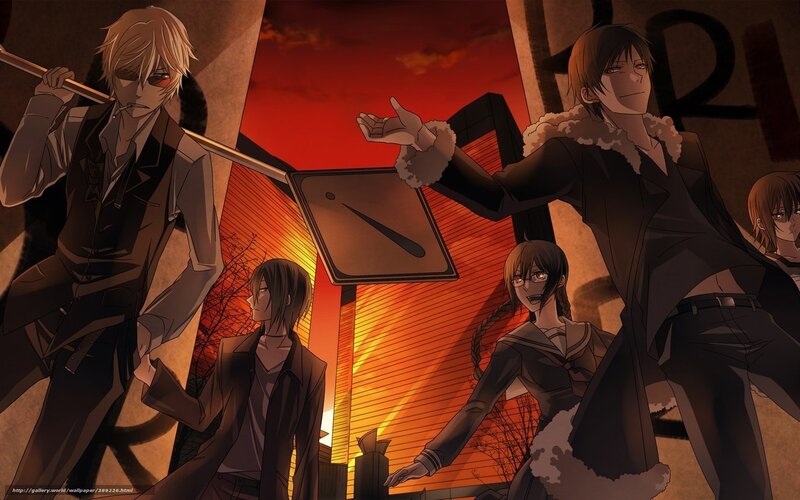 Anime Characters at Sunset — Red