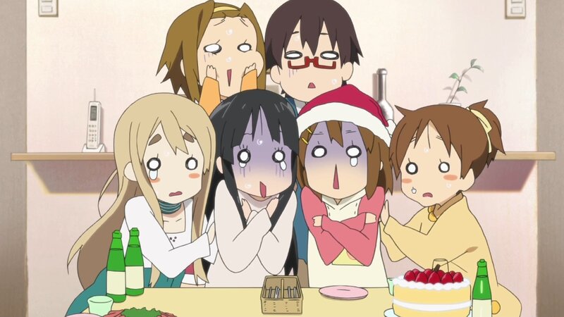 Anime Characters at Table — Beige