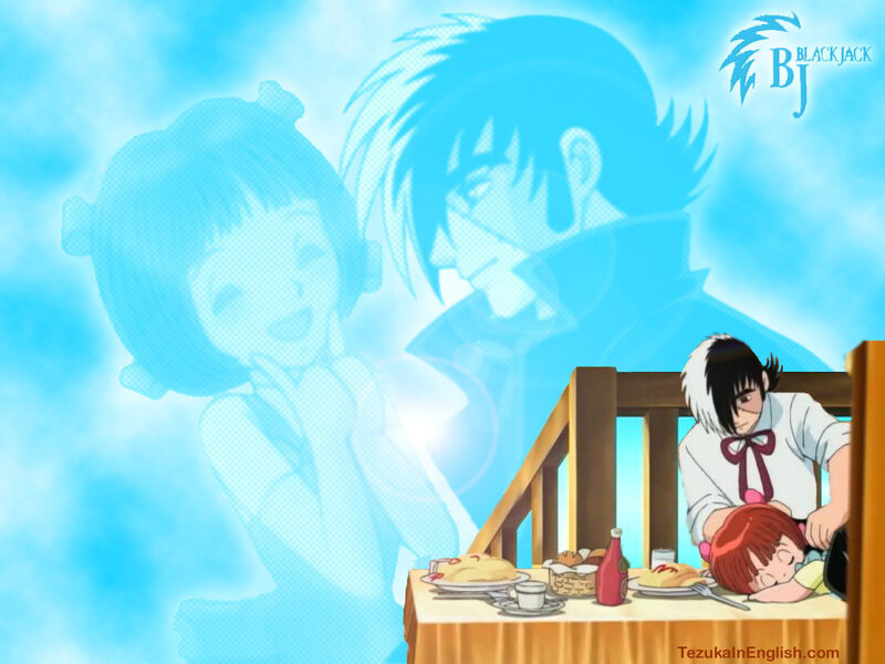 Anime Characters at Table — Blue, Calm