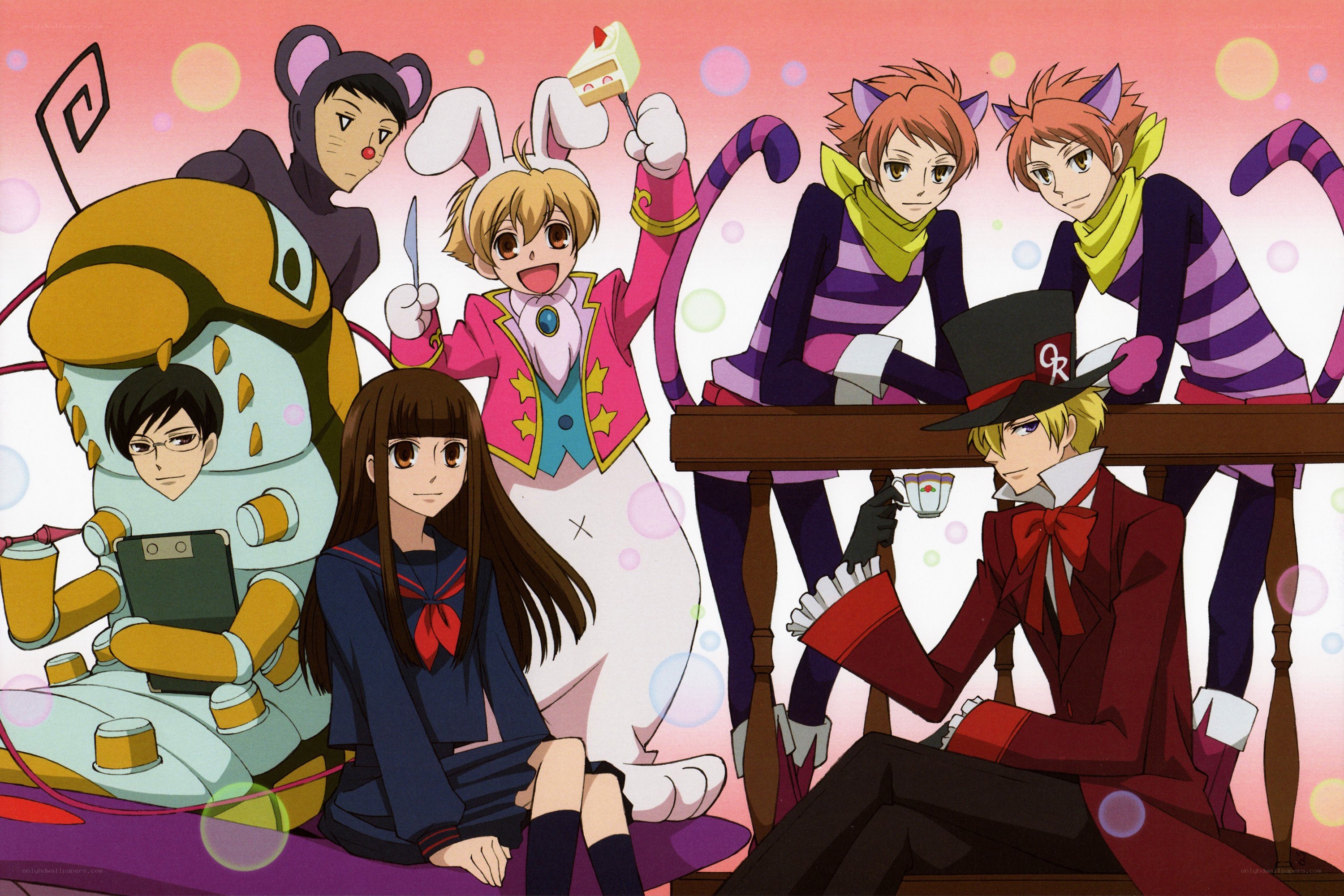 anime characters at tea party