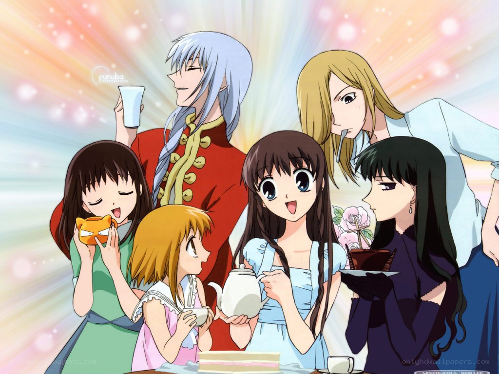 anime characters at tea party