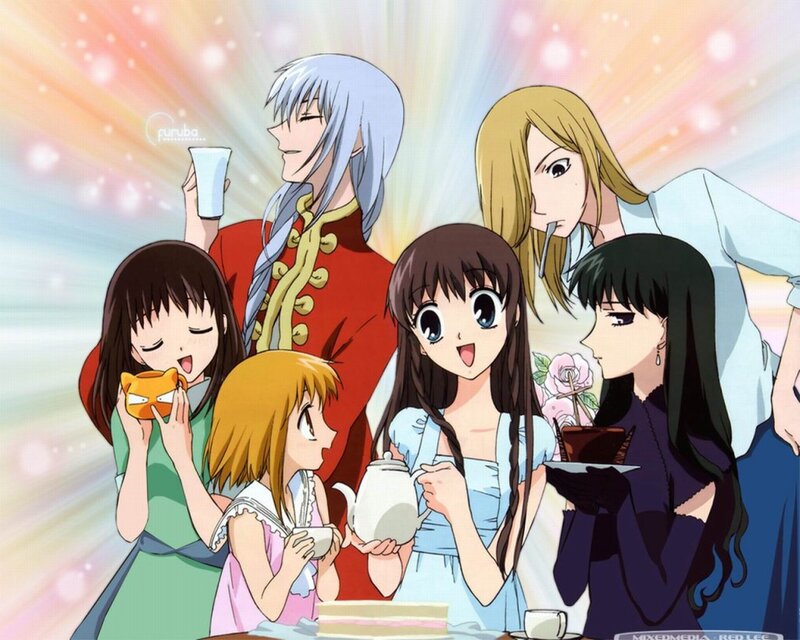 Anime Characters at Tea Party — Blue