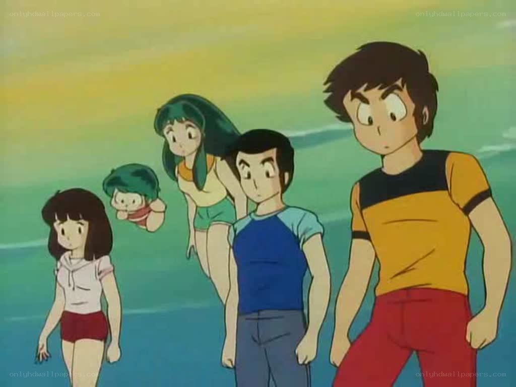 anime characters at the beach