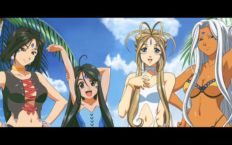 anime characters at the beach