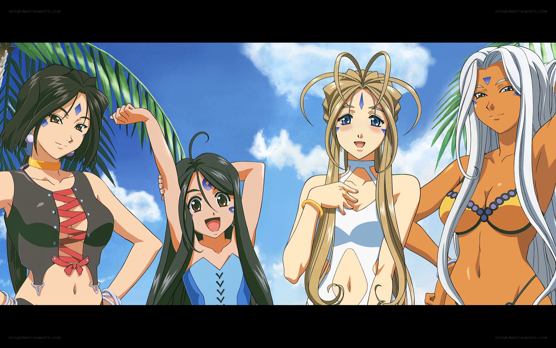 anime characters at the beach