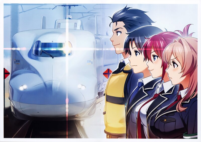 Anime Characters at Train Station — Blue