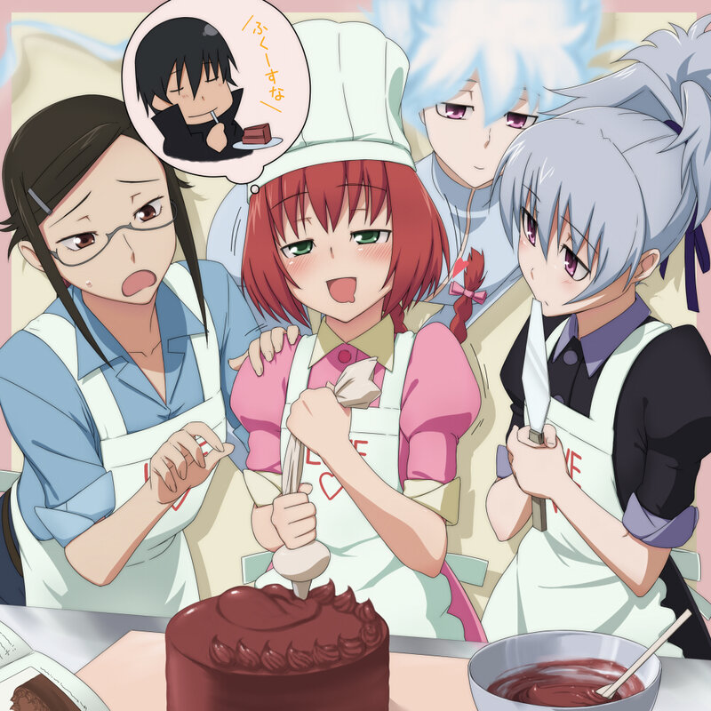 Anime Characters Baking Cake — Red