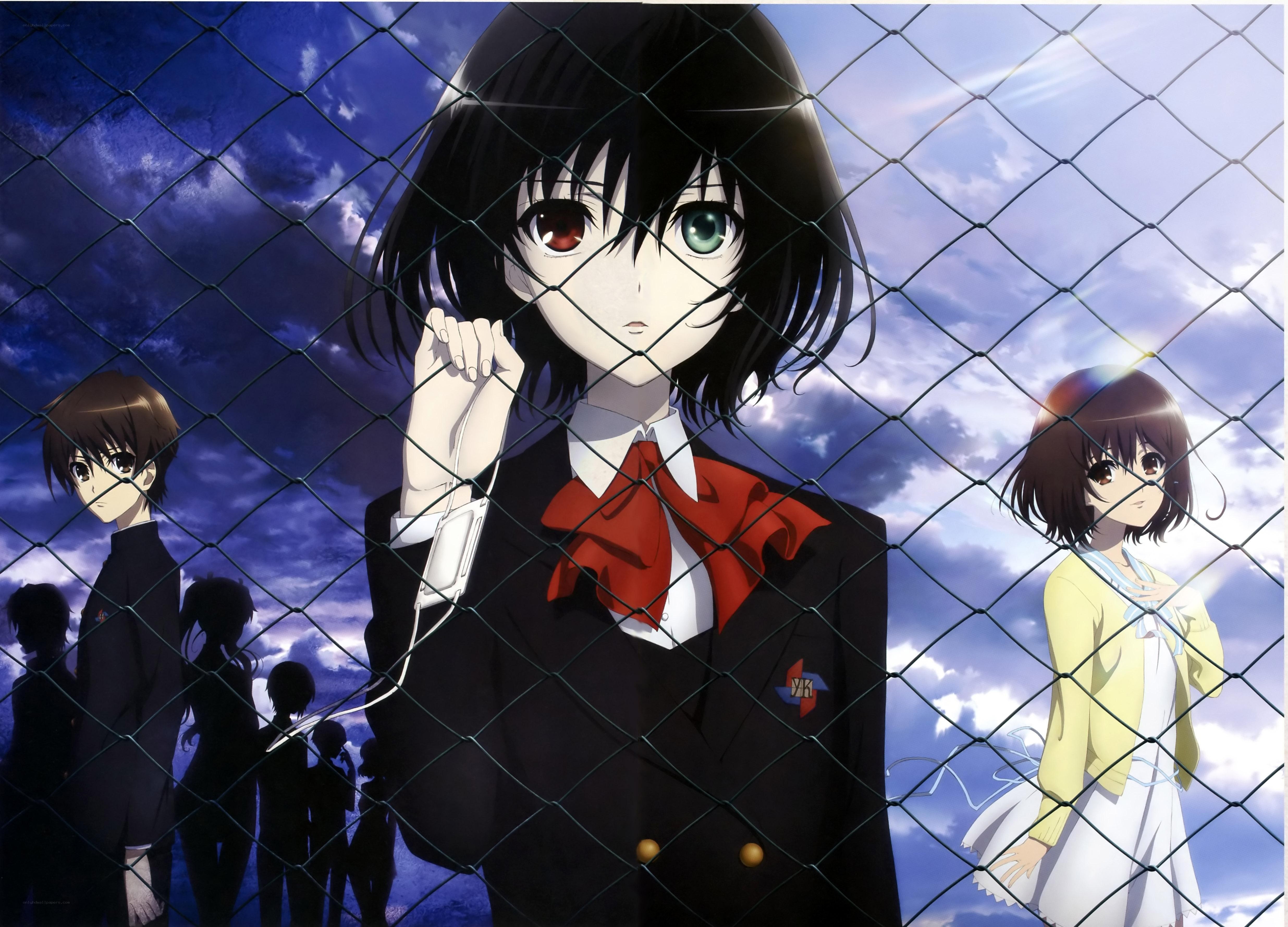 anime characters behind a fence