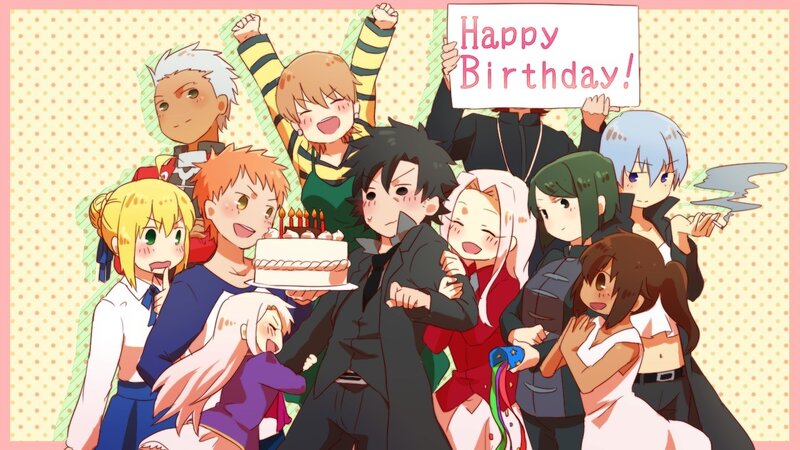 anime characters birthday celebration