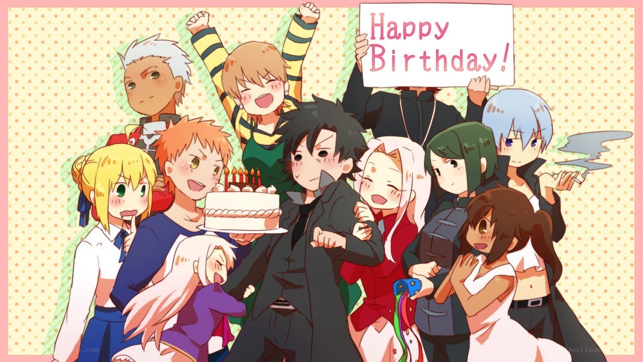 anime characters birthday celebration