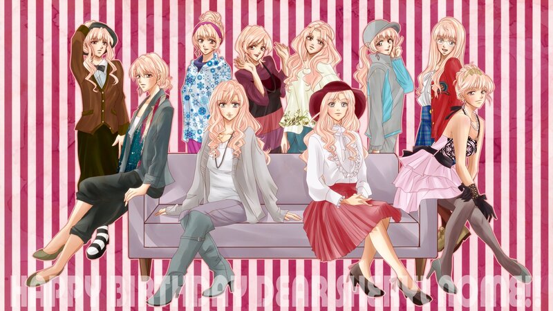 anime characters birthday illustration