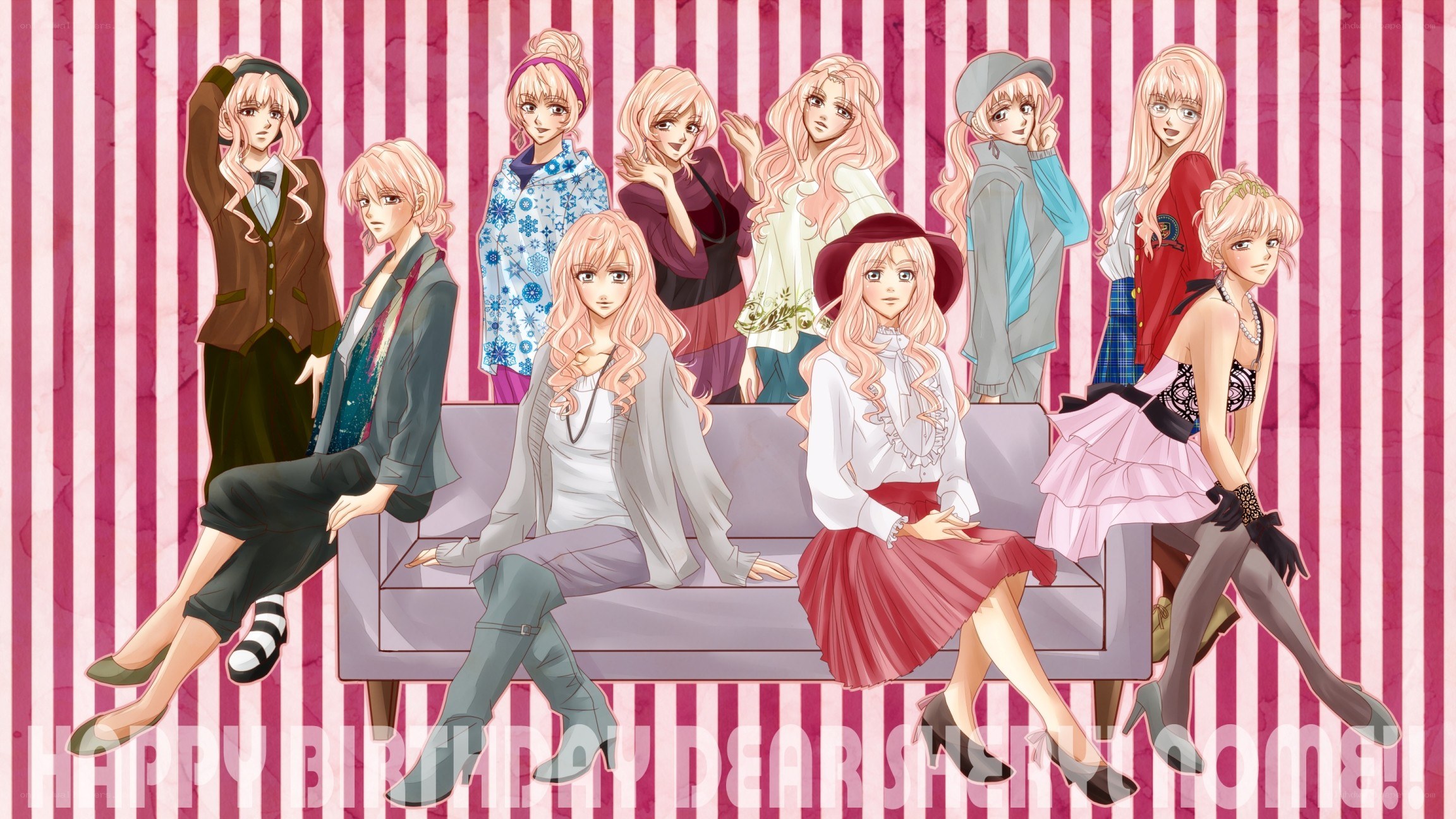 anime characters birthday illustration