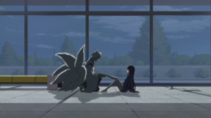 Anime characters by a window