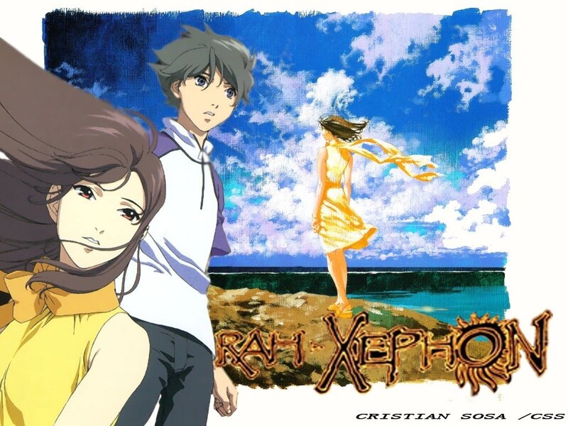 Anime characters by the sea