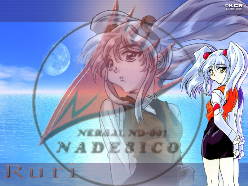 Anime characters by the sea