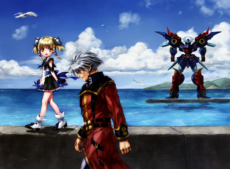 Anime characters by the sea