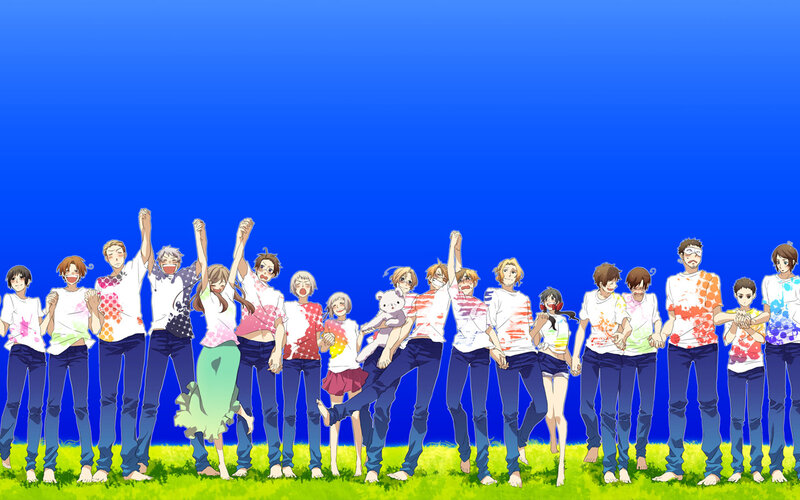 anime characters celebrating