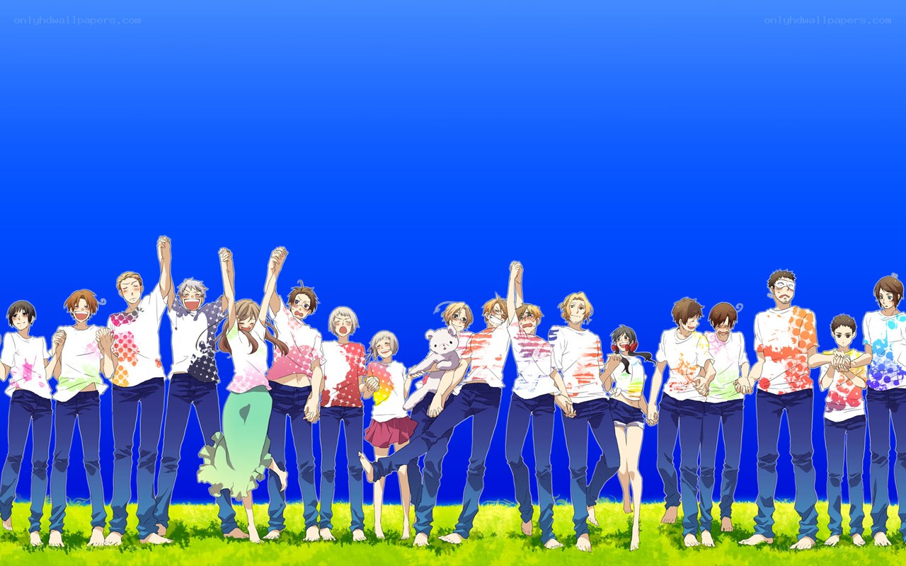 anime characters celebrating