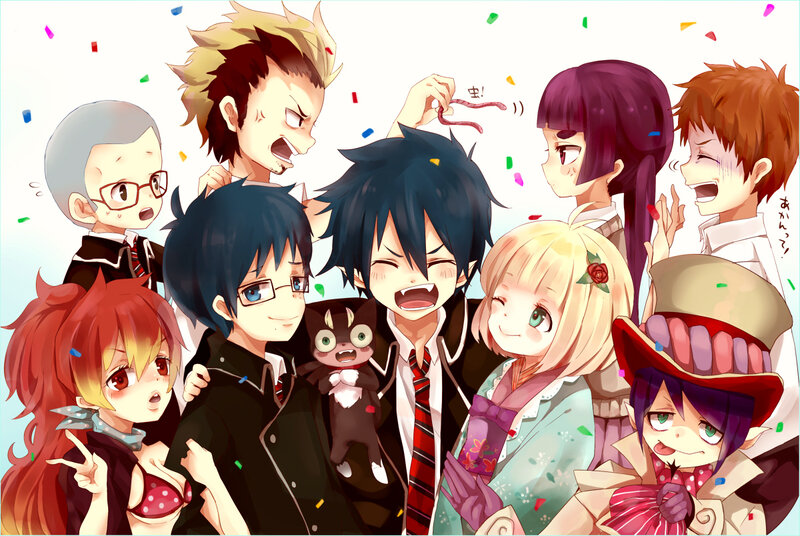 Anime characters celebrating