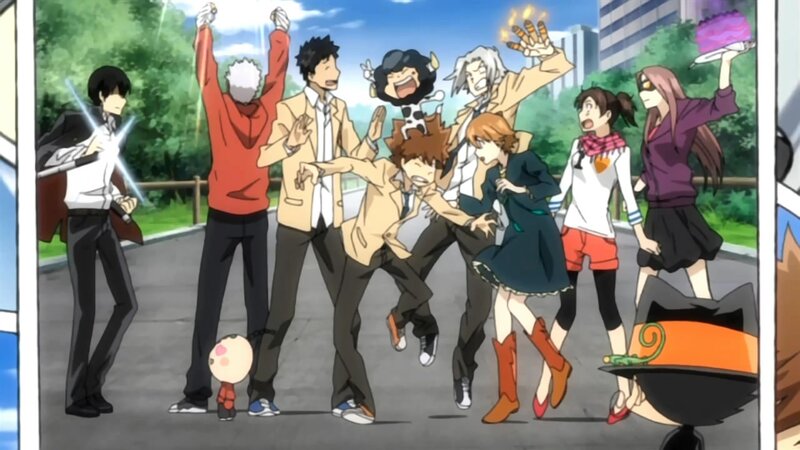 anime characters celebrating