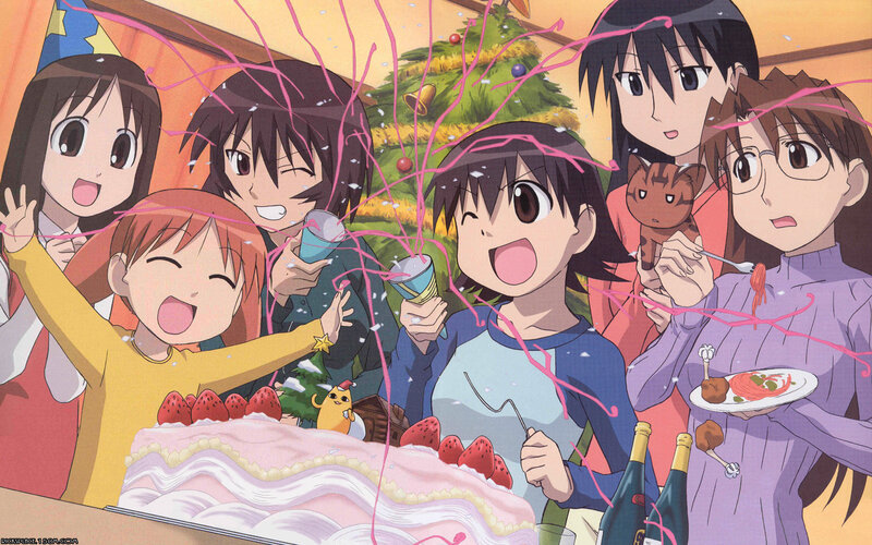 anime characters celebrating birthday