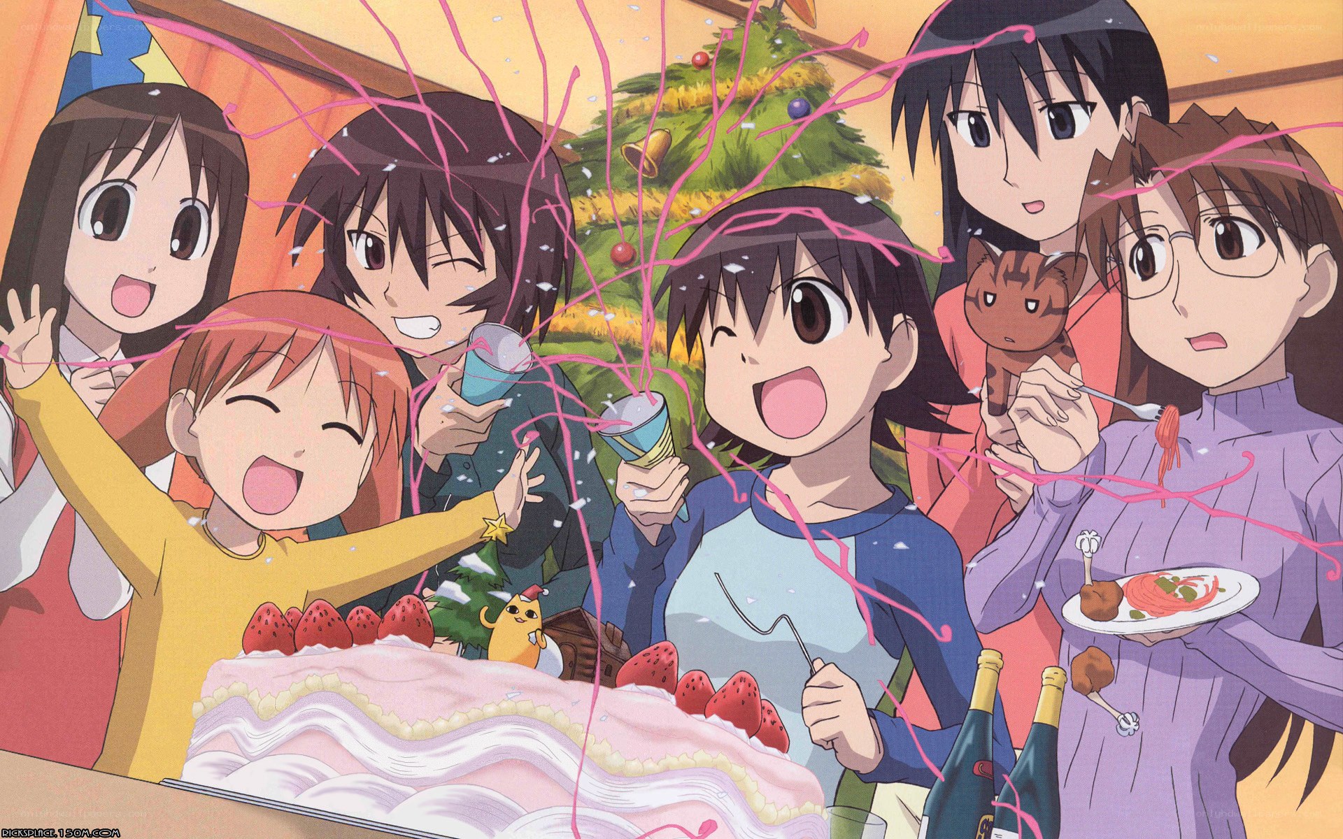 anime characters celebrating birthday