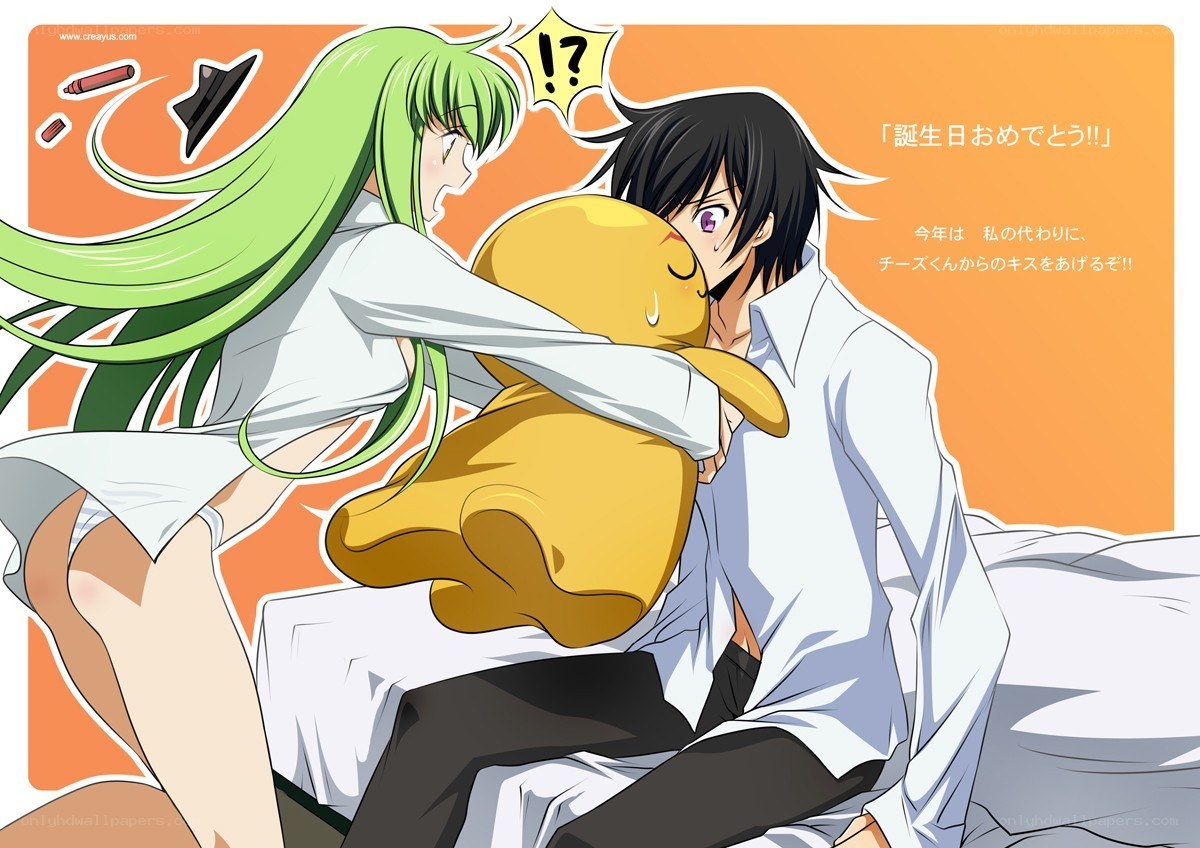 Anime characters celebrating birthday