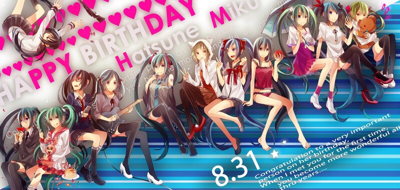 Anime Characters Celebrating — Blue, Celebratory, Digital Art