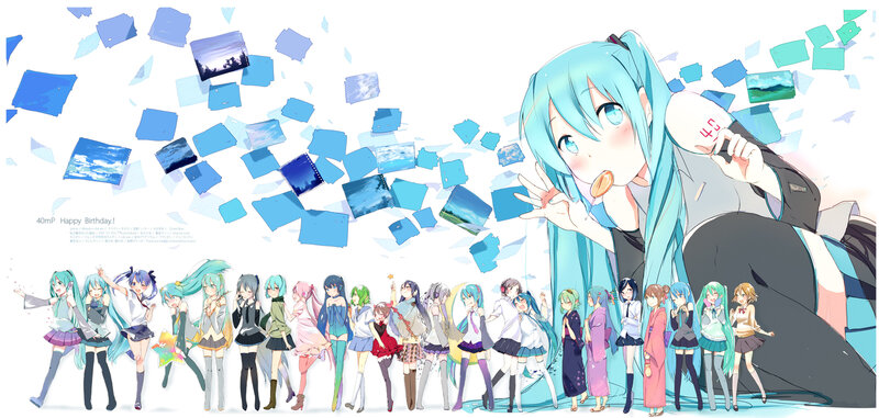 Anime Characters Celebrating — Blue, Celebratory